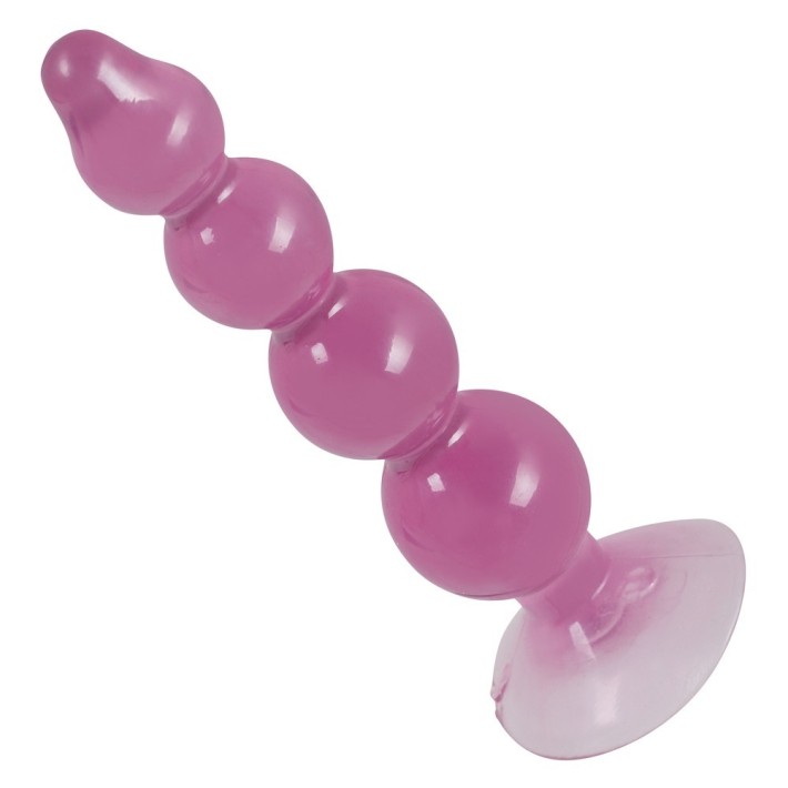 Dop Anal Cu Margele, Roz, 13 Cm