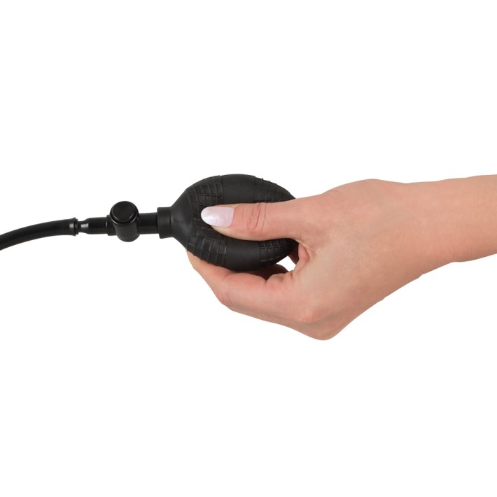 Dop Anal Gonflabil Cu Vibratii Fanny Hills, Negru, 11 Cm