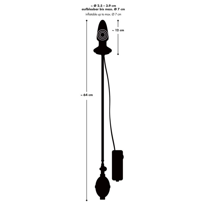 Dop Anal Gonflabil Cu Vibratii Fanny Hills, Negru, 11 Cm