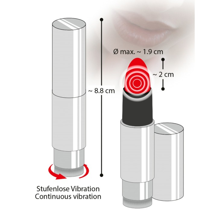 Glont Vibrator Kiss Me, Argintiu, 8.5 Cm