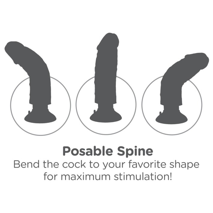 Vibrator Realistic Cu Ventuza King Cock, Natural, 15 Cm