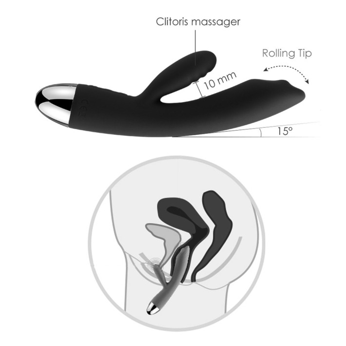 Vibrator Trysta Targeted Rolling G-spot, Violet, 18 Cm
