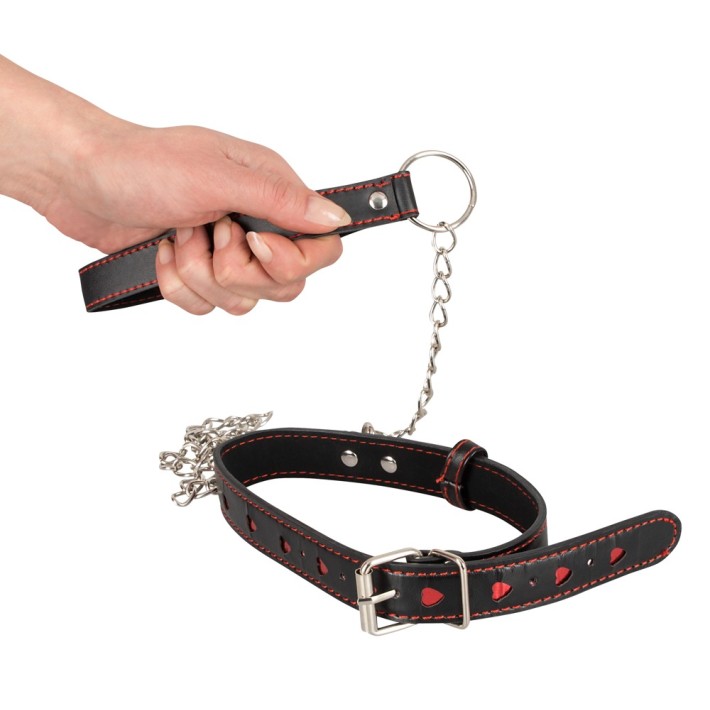Set Lesa Si Zgarda Sexy, Negru + Rosu