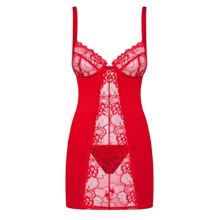 Heartina Chemise & Thong Red  S/m 2xl, L/xl, S-m