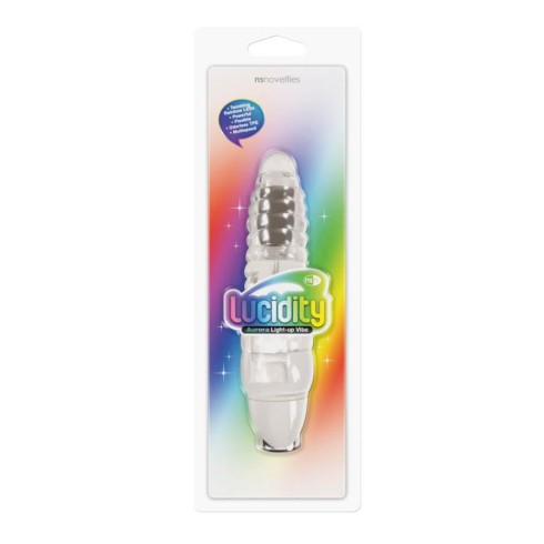 ou, Vibrator Lucidity: Aurora Light-up Vibe, Transparent, 19 Cm, pasiune.ro