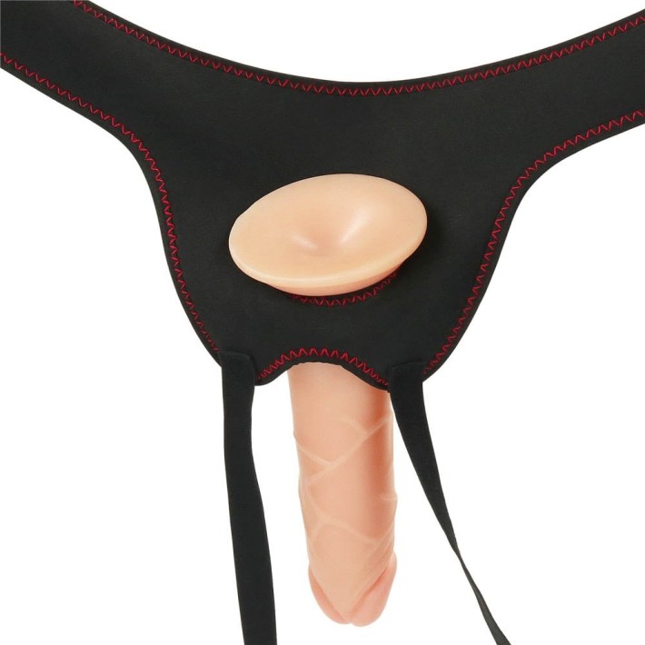Set Ham Strap-on Si Dildo Cu Vibratii Easy Strapon, Natural, 19 Cm 3