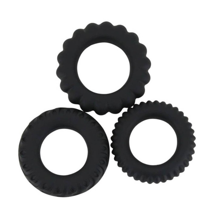 Set 3 Inele Penis Titan Cock Ring 3, Negru 4