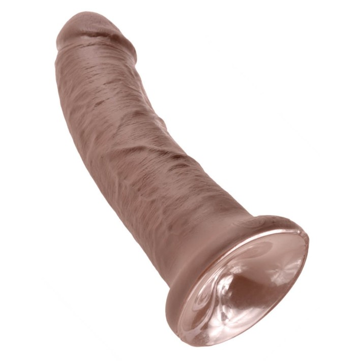 Dildo Clasic Cu Ventuza King Cock, Brun, 20 Cm 3