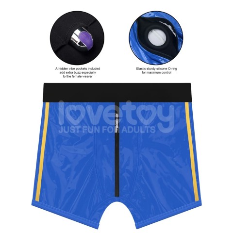 boxeri, Boxeri-suport Pentru Strap-on Chic, Albastru, Xs/s (talie 70-80 Cm), pasiune.ro