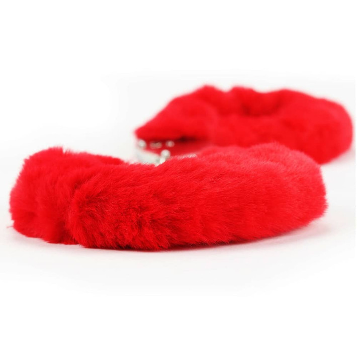 Fetish Pleasure Fluffy Hand Cuffs Red 5