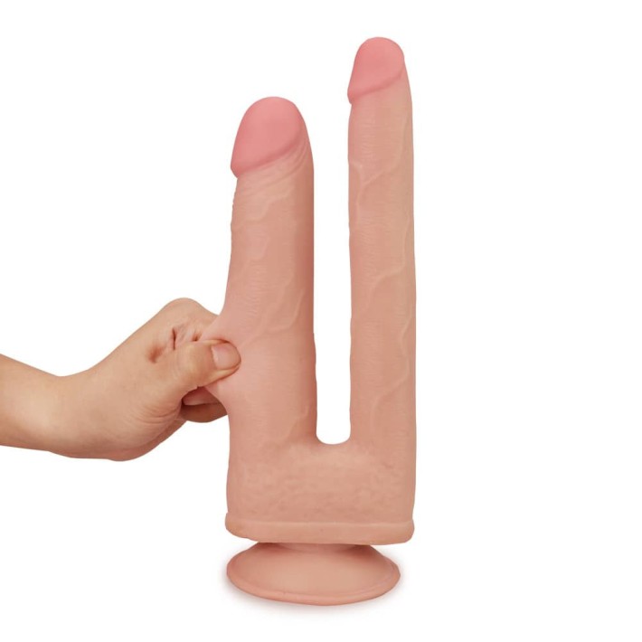 Dildo Realistic Dublu Cu Ventuza Skinlike, Natural, 25 Cm 4