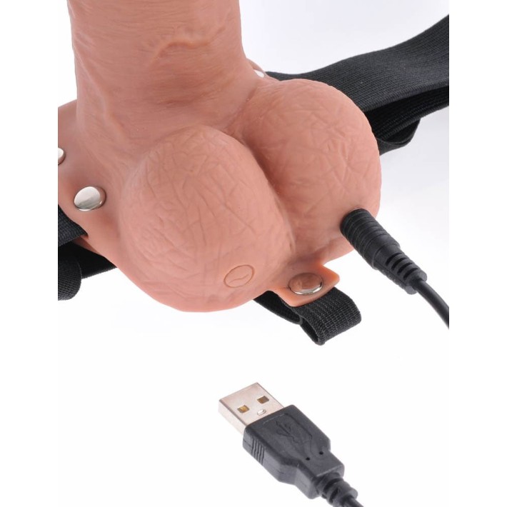 Strap-on/extensie Penis Cu Vibratii, Brun, 17.8 Cm 2