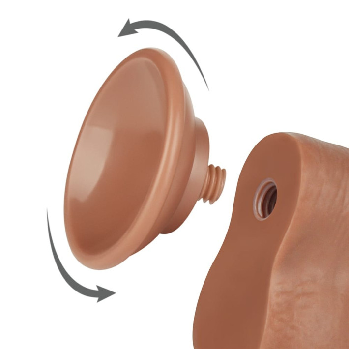 Dildo Realistic Sliding Skin Dual Layer I, Brun Deschis, 20 Cm 4