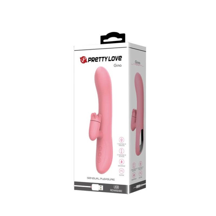 Vibrator Special Cu Rotatii Gina, Roz Pudrat, 20.5 Cm 3