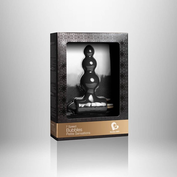 Dildo Anal Cu Vibratii Bubbles Petite Sensations, Negru, 10.5 Cm 2