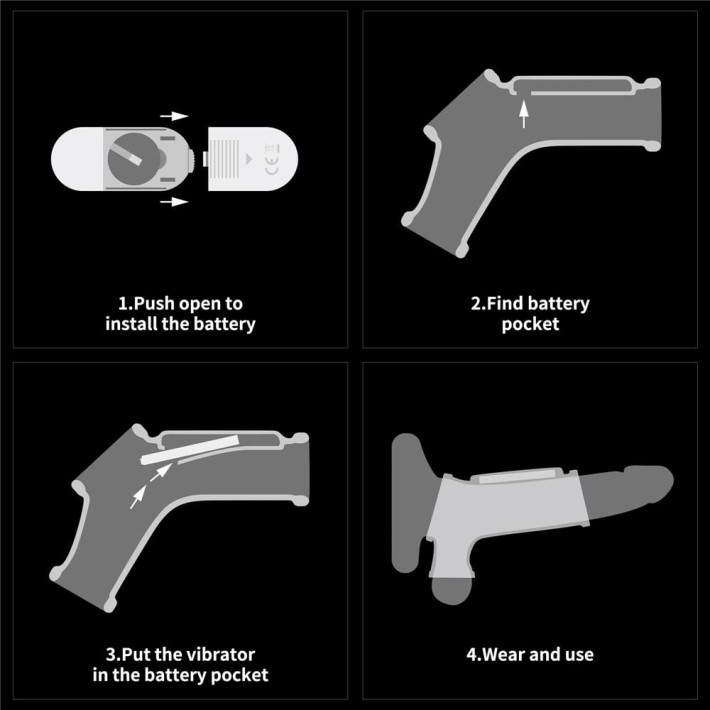 Inel / Manson Penis Cu Vibratii Drip Knights With Scrotum Sleeve, Albastru 3
