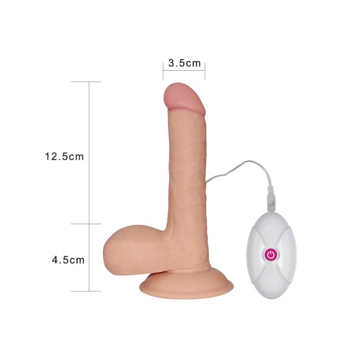 Vibrator Realistic The Ultra Soft Dude, Natural, 17 Cm 3