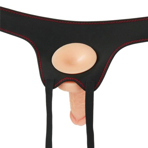 set, Set Ham Strap-on Si Dildo Cu Vibratii Easy Strapon, Natural, 18 Cm, pasiune.ro