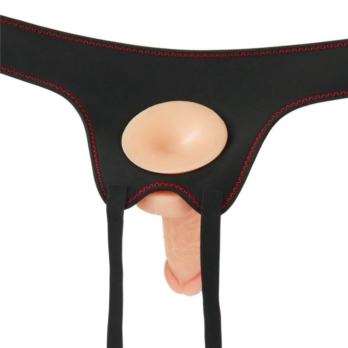 Set Ham Strap-on Si Dildo Cu Vibratii Easy Strapon, Natural, 18 Cm 2