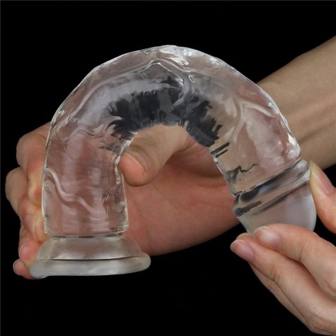 Dildouri Clasice, Dildo Realistic Cu Ventuza, Transparent, 17.8 Cm, pasiune.ro