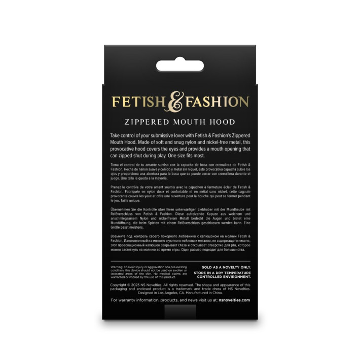Fetish & Fashion - Zippered Mouth Hood - White - Alternate Package 2