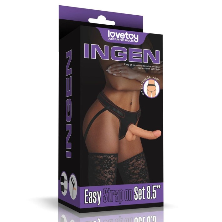 Set Ham Strap-on Si Dildo Easy Strapon, Natural, 21.5 Cm 7