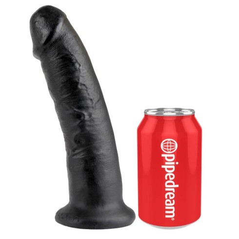 pvc, Dildo Clasic Cu Ventuza King Cock, Negru, 22.5 Cm, pasiune.ro