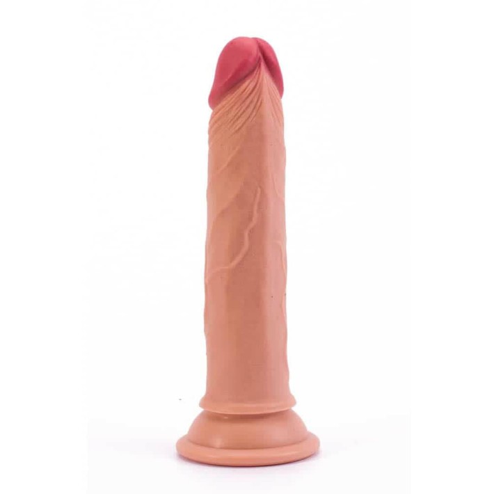 Dildo Realistic Din Silicon Dublu-stratificat, Natural, 17.7 Cm 3
