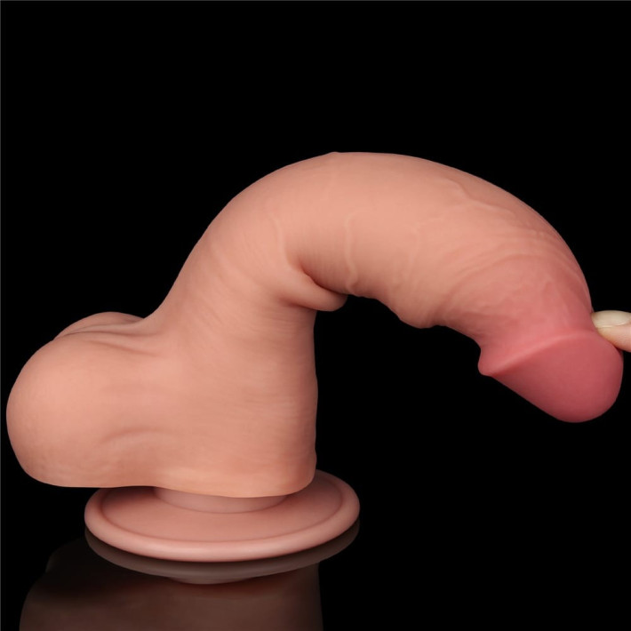 Dildo Realistic Sliding Skin Dual Layer I, Natural, 20 Cm 7