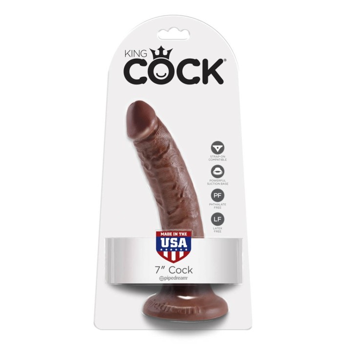 Dildo Clasic Cu Ventuza, King Cock, Brun, 19 Cm 8