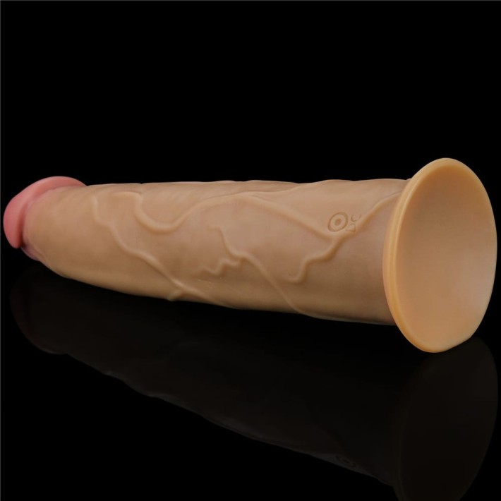 Vibrator Realistic Din Silicon Dublu-stratificat Nature Cock Rotator, Bronz, 23 Cm 6