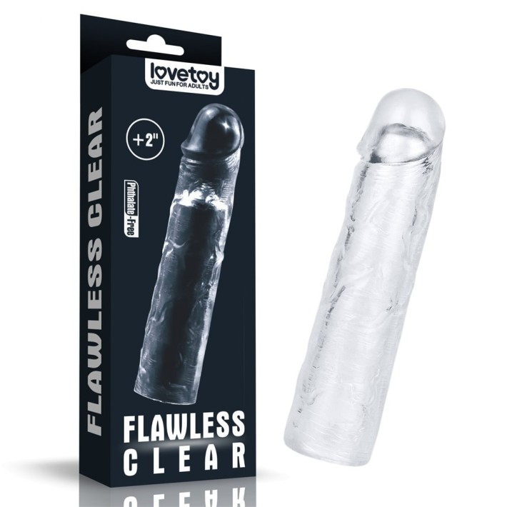 Manson Penis Flawless Clear Penis Sleeve, Transparent,+5 Cm 6