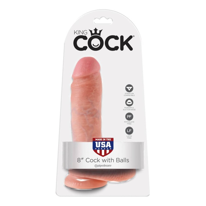 Dildo Realistic Cu Testicule King Cock, Natural, 20 Cm 9