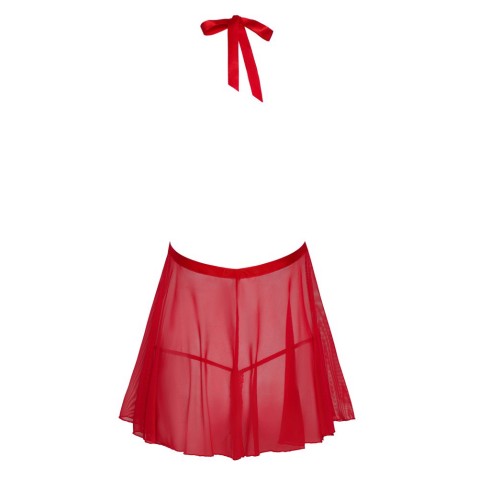 babydoll, Babydoll Transparent Cu Tanga Din Dantela Kissable Rosu, pasiune.ro