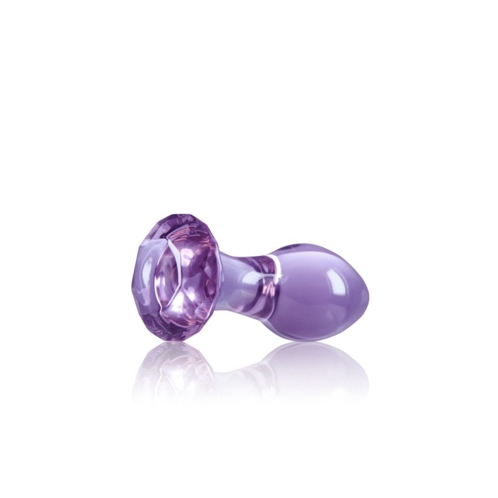 Dop Anal Din Sticla Crystal Gem, Lila, 9 Cm 2
