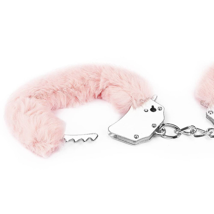 Fetish Pleasure Fluffy Hand Cuffs Pink 3
