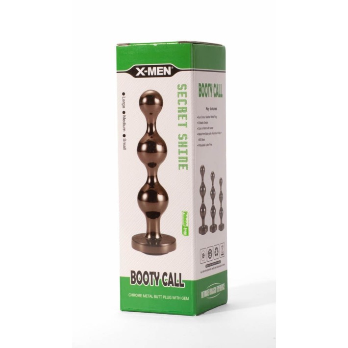 Dop Anal Cu Bijuterie Secret Shine Booty Call S, Metalic + Negru, 10.5 Cm 4