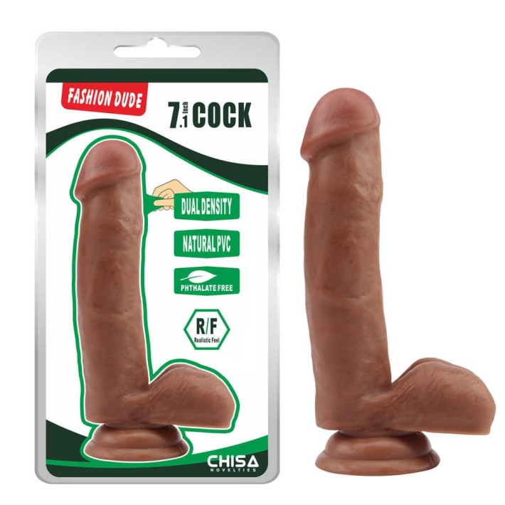 Dildo Clasic Cu Ventuza Fashion Dude, Latin, 18 Cm 4