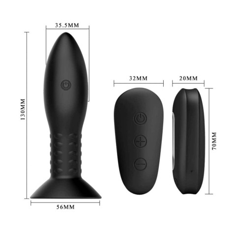 Vibratoare Anale, Dop Anal Cu Vibratii Si Bile Rotative Mr. Play, Negru, 13 Cm, pasiune.ro