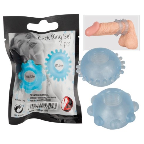 set, Set 2 Inele Penis, Albastru, pasiune.ro