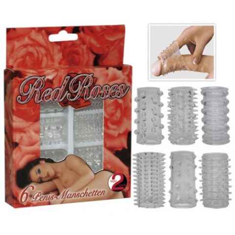 Inele penis, Set 6 Mansoane Penis Red Roses, pasiune.ro