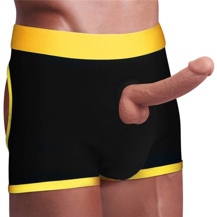 Boxeri Pentru Strap-on Horny Strapon Shorts, Negru + Galben, Xl/xxl (talie 94-106 Cm) 7