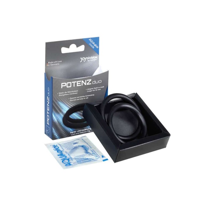 Set 2 Inele Penis Potenzduo M, Negru 6