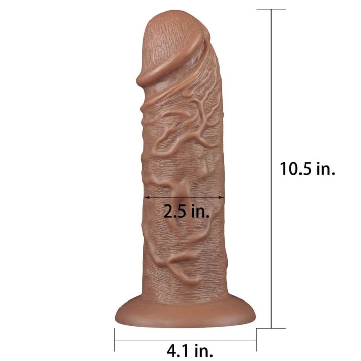 Dildo Realistic Extra-gros Chubby, Brun, 26.5 Cm 8