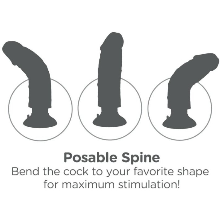 Vibrator Realistic Cu Ventuza King Cock, Natural, 15 Cm 5