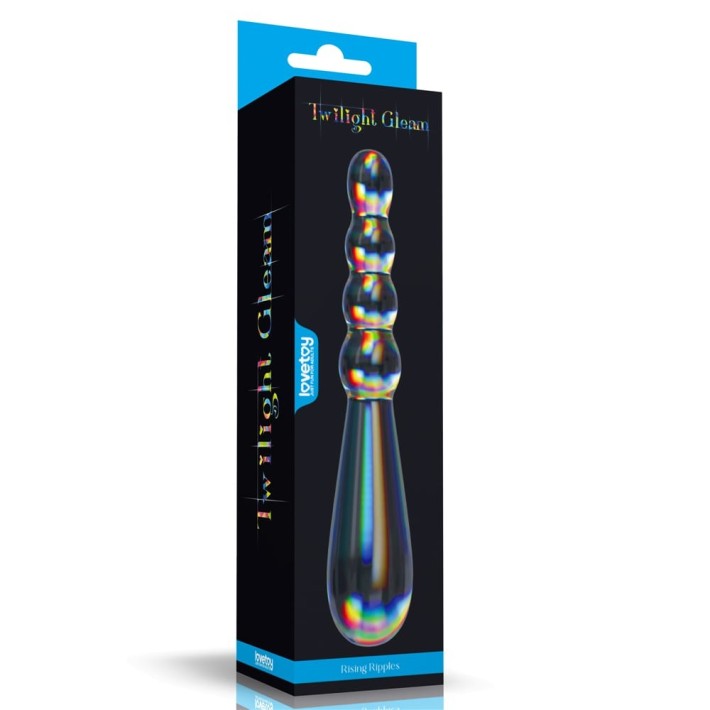 Dildo Sticla Twilight Gleam Glass Dildo- Rising Ripples, Transparent, 19 Cm 8