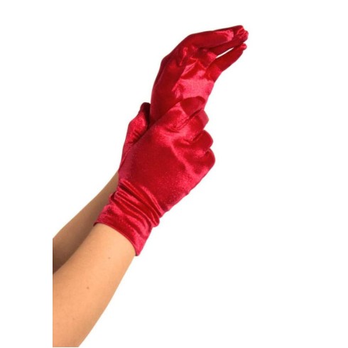 rosu, Manusi Sexy Satin, Rosu, Marime Universala, pasiune.ro