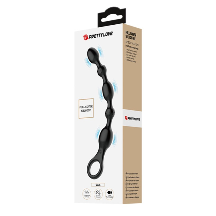 Bile Anale Cu Vibratii Van, Negru, 24 Cm 7