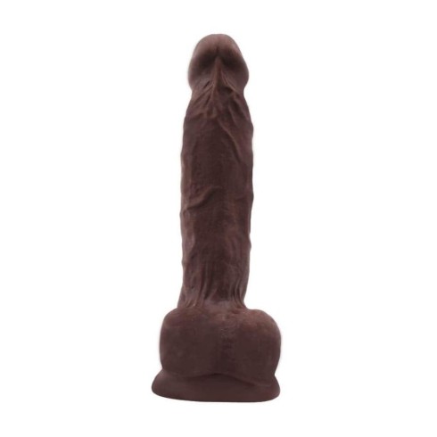 realistic, Dildo Realistic Cu Ventuza Flatterer, Brun, 18.5 Cm, pasiune.ro