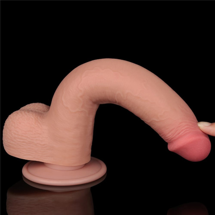 Dildo Realistic Sliding Skin Dual Layer, Natural, 22.5 Cm 9